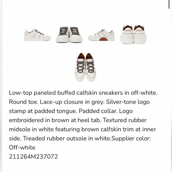 Ermenegildo Zegna Tiziano Leather Low Top White Sneakers | 11 - Picture 14 of 16